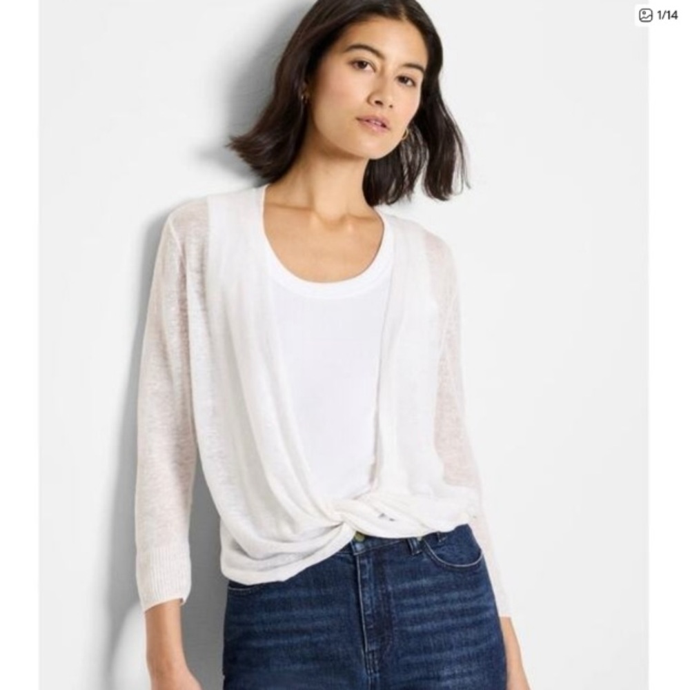 NIC+ZOE / White Knit wrap front cardigan - NEW w/o tags!